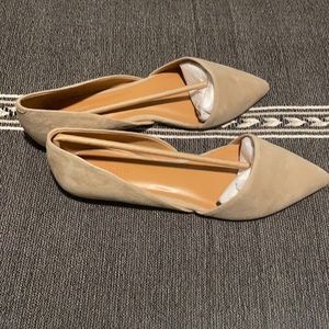 J Crew Zoe D’orsay suede flat beige taupe 8